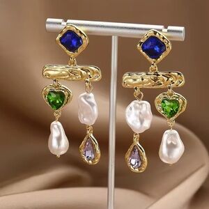 Luxury Multicolor Baroque Pearl Earrings